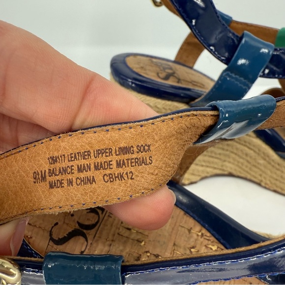 Sofft Womens Pedra T-Strap Wedge Sandals size 9.5M Blue Green Multi‎ Color - Picture 3 of 10